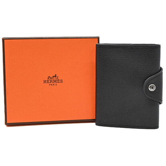 HERMES Black Leather Card Holder - Picture 1 of 14